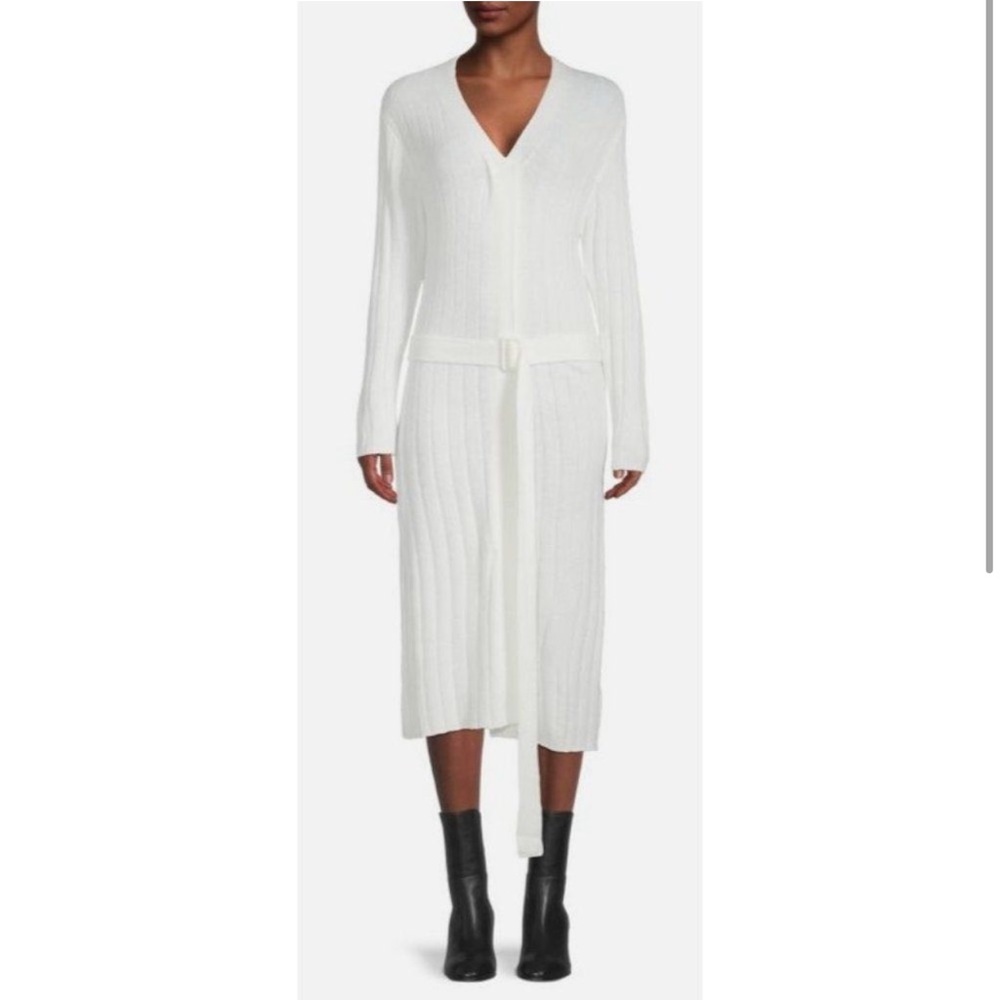 Stitchdrop Tied To You Belted Midi Cloud
Sweater Dress